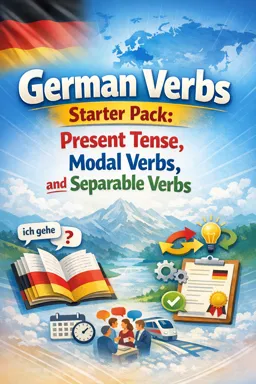 Free Ebook cover German Verbs Starter Pack: Present Tense, Modal Verbs, and Separable Verbs