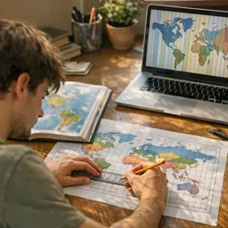 Free Ebook cover World Geography Essentials: Maps, Climate, and Regions in 30 Lessons