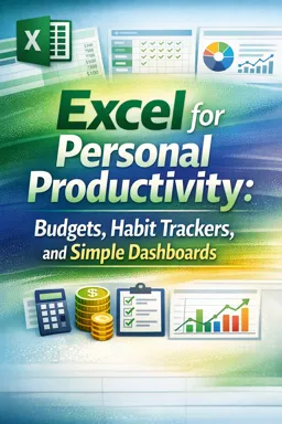 Free Ebook cover Excel for Personal Productivity: Budgets, Habit Trackers, and Simple Dashboards