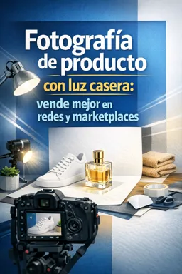 Portada de libro electrónico gratuitaFotografía de producto con luz casera: vende mejor en redes y marketplaces