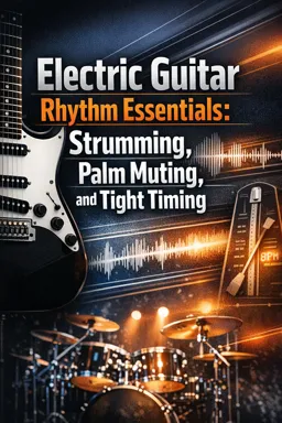 Free Ebook cover Electric Guitar Rhythm Essentials: Strumming, Palm Muting, and Tight Timing