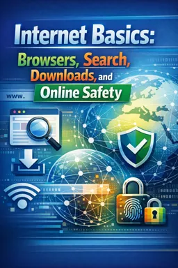 Free Ebook cover Internet Basics: Browsers, Search, Downloads, and Online Safety