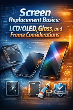 Free Ebook cover Screen Replacement Basics: LCD/OLED, Glass, and Frame Considerations