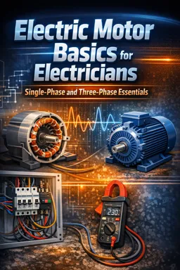 Free Ebook cover Electric Motor Basics for Electricians: Single-Phase and Three-Phase Essentials