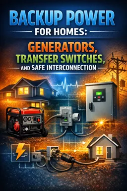 Free Ebook cover Backup Power for Homes: Generators, Transfer Switches, and Safe Interconnection
