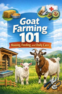 Free Ebook cover Goat Farming 101: Housing, Feeding, and Daily Care
