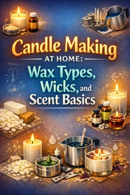 Free Ebook cover Candle Making at Home: Wax Types, Wicks, and Scent Basics
