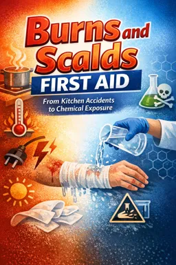 Free Ebook cover Burns and Scalds First Aid: From Kitchen Accidents to Chemical Exposure