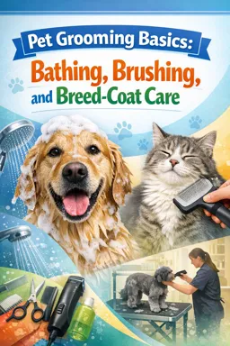 Free Ebook cover Pet Grooming Basics: Bathing, Brushing, and Breed-Coat Care