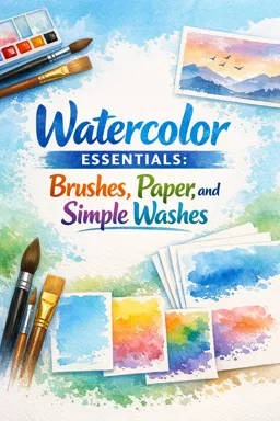 Free Ebook cover Watercolor Essentials: Brushes, Paper, and Simple Washes