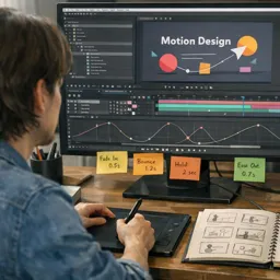 Free Ebook cover 2D Motion Graphics for Beginners: From Idea to Finished Animation