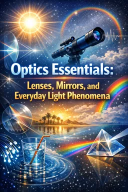 Free Ebook cover Optics Essentials: Lenses, Mirrors, and Everyday Light Phenomena