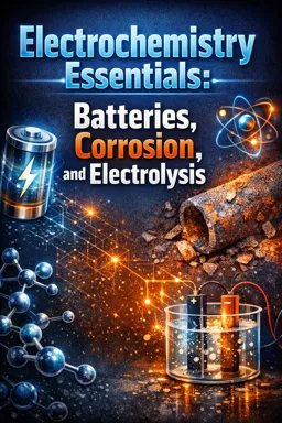 Free Ebook cover Electrochemistry Essentials: Batteries, Corrosion, and Electrolysis