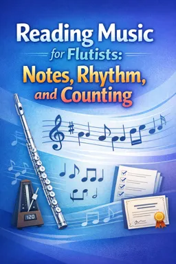 Free Ebook cover Reading Music for Flutists: Notes, Rhythm, and Counting
