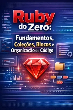 Capa do Ebook gratuito Ruby do Zero: Fundamentos, Coleções, Blocos e Organização de Código