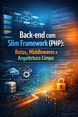 Capa do Ebook gratuito Back-end com Slim Framework (PHP): Rotas, Middlewares e Arquitetura Limpa