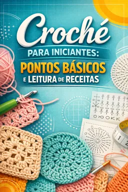 Capa do Ebook gratuito Crochê para Iniciantes: Pontos Básicos e Leitura de Receitas