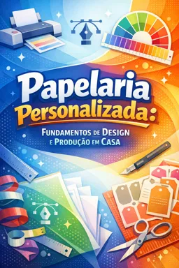 Capa do Ebook gratuito Papelaria Personalizada: Fundamentos de Design e Produção em Casa