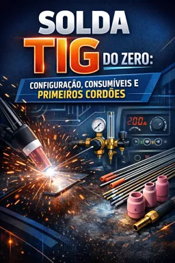 Capa do Ebook gratuito Solda TIG do Zero: Configuração, Consumíveis e Primeiros Cordões