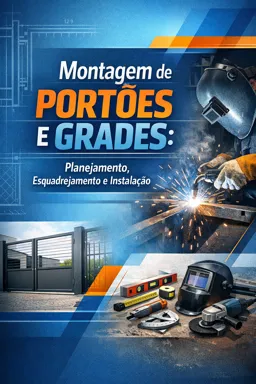 Capa do Ebook gratuito Montagem de Portões e Grades: Planejamento, Esquadrejamento e Instalação