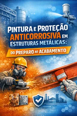 Capa do Ebook gratuito Pintura e Proteção Anticorrosiva em Estruturas Metálicas: Do Preparo ao Acabamento