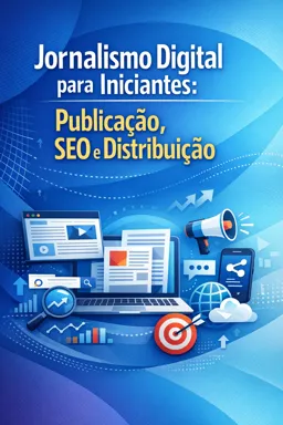 Capa do Ebook gratuito Jornalismo Digital para Iniciantes: Publicação, SEO e Distribuição