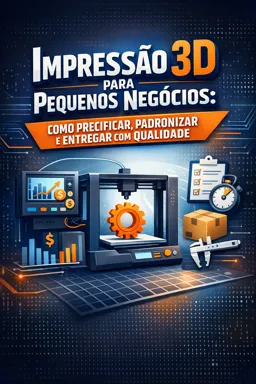 Capa do Ebook gratuito Impressão 3D para Pequenos Negócios: Como Precificar, Padronizar e Entregar com Qualidade