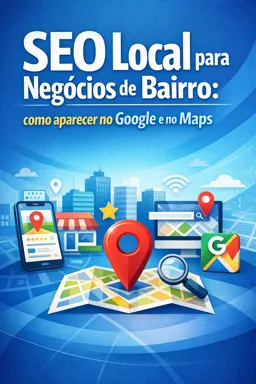 Capa do Ebook gratuito SEO Local para Negócios de Bairro: como aparecer no Google e no Maps