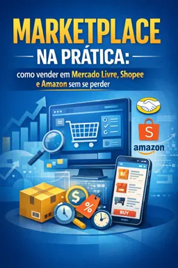 Capa do Ebook gratuito Marketplace na Prática: como vender em Mercado Livre, Shopee e Amazon sem se perder