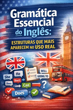 Capa do Ebook gratuito Gramática Essencial do Inglês: Estruturas que Mais Aparecem no Uso Real