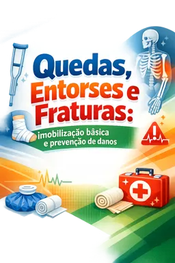 Capa do Ebook gratuito Quedas, Entorses e Fraturas: imobilização básica e prevenção de danos