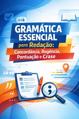 Capa do Ebook gratuito Gramática Essencial para Redação: Concordância, Regência, Pontuação e Crase