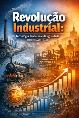 Capa do Ebook gratuito Revolução Industrial: tecnologia, trabalho e desigualdade (séculos XVIII–XIX)