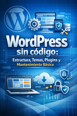 Portada de libro electrónico gratuitaWordPress sin código: estructura, temas, plugins y mantenimiento básico