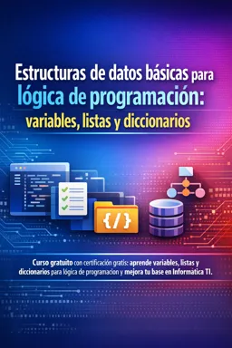 Portada de libro electrónico gratuitaEstructuras de datos básicas para lógica de programación: variables, listas y diccionarios