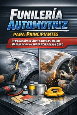 Portada de libro electrónico gratuitaFunilería Automotriz para Principiantes: Reparación de Abolladuras, Óxido y Preparación de Superficies desde Cero
